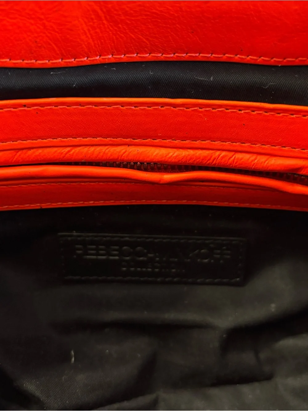 Rebecca Minkoff Park Avenue Two-Tone Leather Clutch -  Hot Pink & Coral